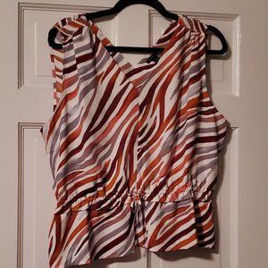 New Condition Women's Ann Taylor V-Neck Navy Sleeveless Blouse, Size M